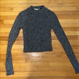 Express grey sweater crop top